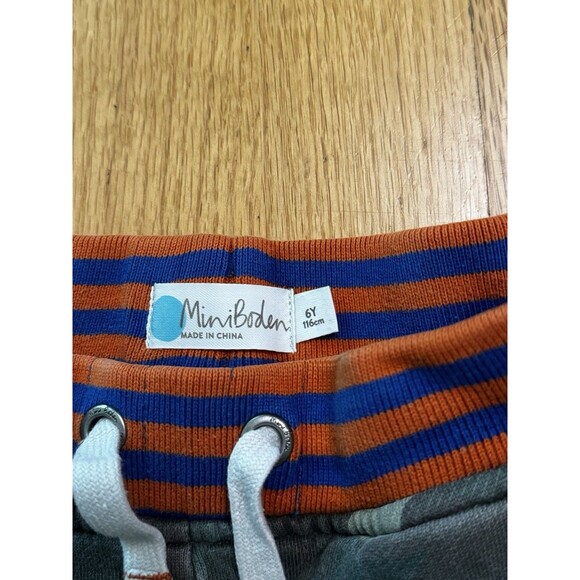 Mini Boden Upcycled Joggers Pants Green Camouflage Elastic Drawstring Size 6Y - Picture 3 of 11